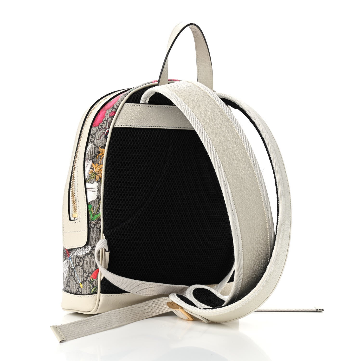Gucci GG Supreme Monogram Flora Web Small Ophidia Day Backpack White 3 of 12