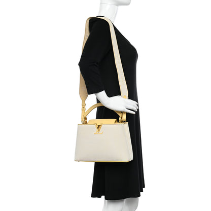 Louis Vuitton Canvas Taurillon Capucines BB Plume Yellow 2 of 10