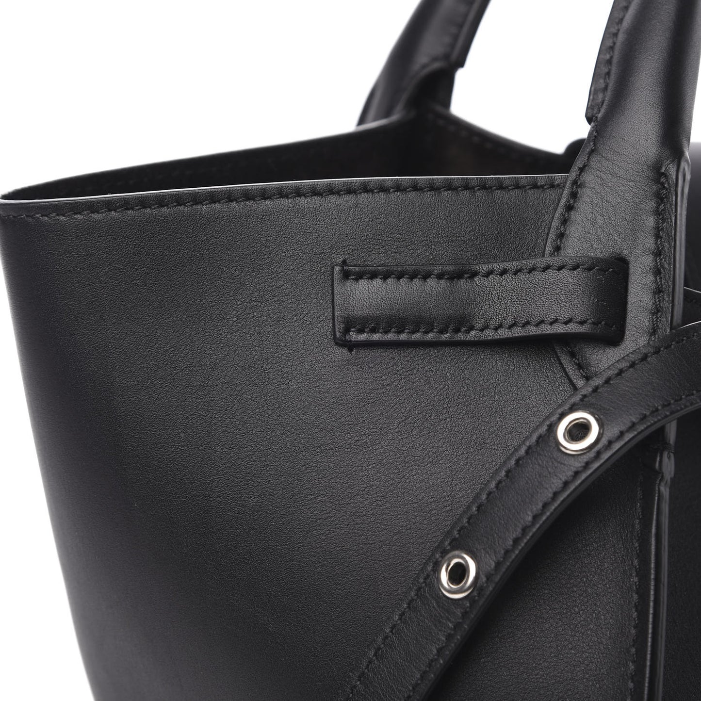 Supple Grained Calfskin Small Big Bag Black