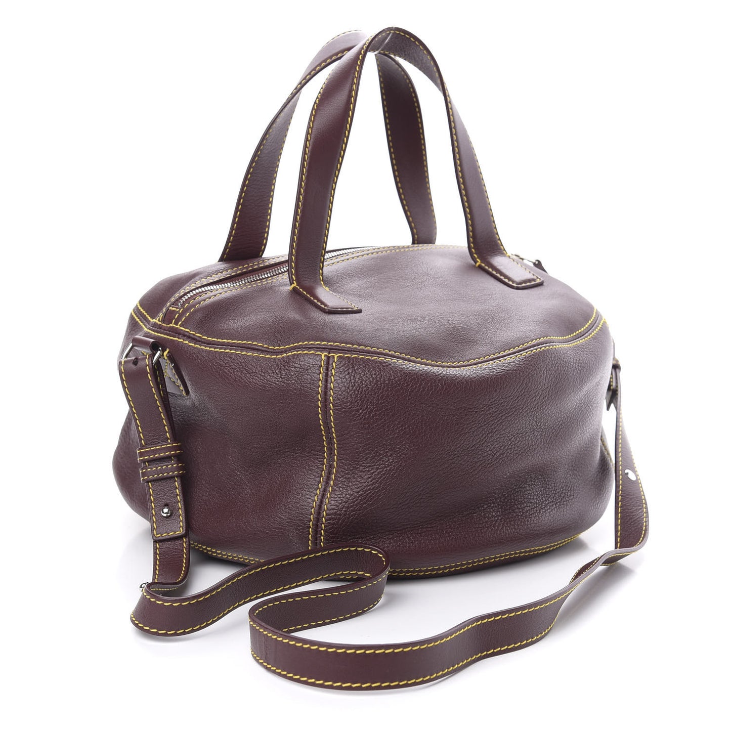 Calfskin Round Air Hobo Burgundy