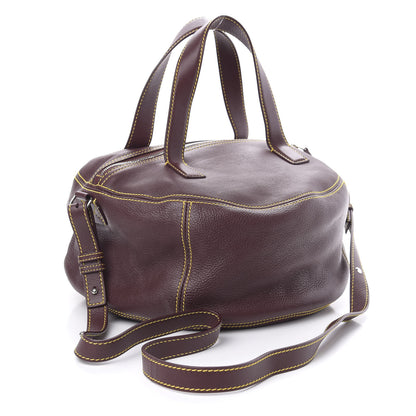 Balenciaga Calfskin Round Air Hobo Burgundy 3 of 9