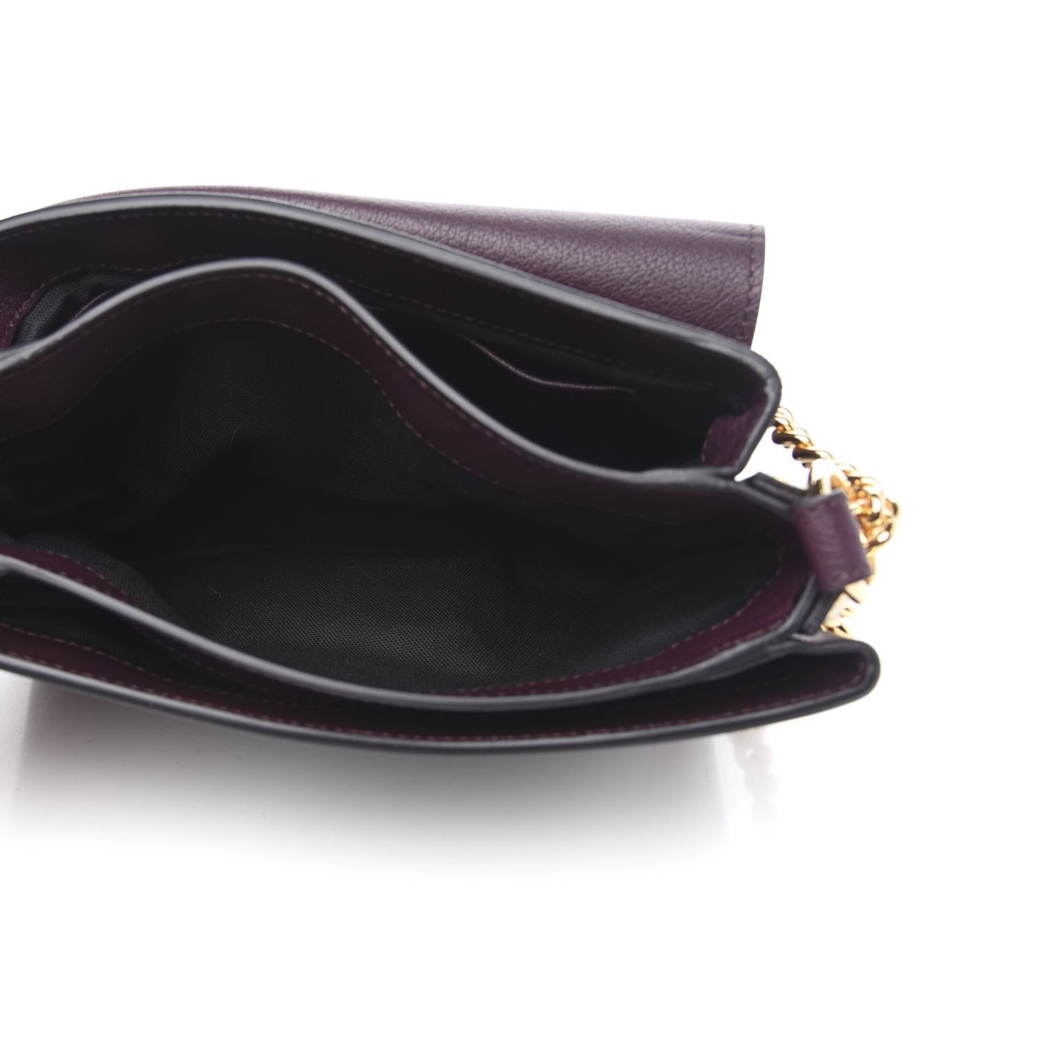 Alexander McQueen Grained Calfskin Twin Skull Chain Crossbody Burgundy 5 of 9