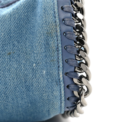 Stella McCartney Eco Denim Embroidered Zigarette Falabella Fold Over Tote Blue 10 of 11