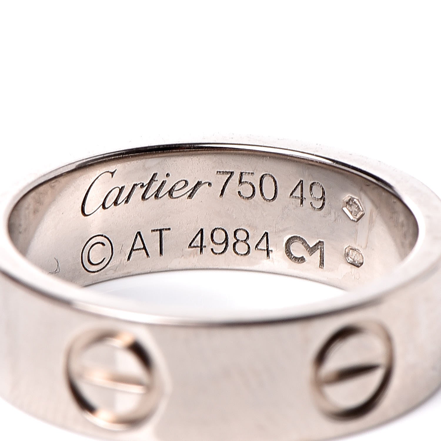 Cartier 18K White Gold 5.5mm LOVE Ring 49 4.75 4 of 5