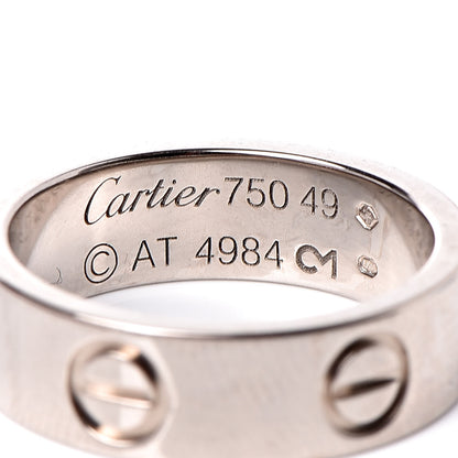 Cartier 18K White Gold 5.5mm LOVE Ring 49 4.75 4 of 5