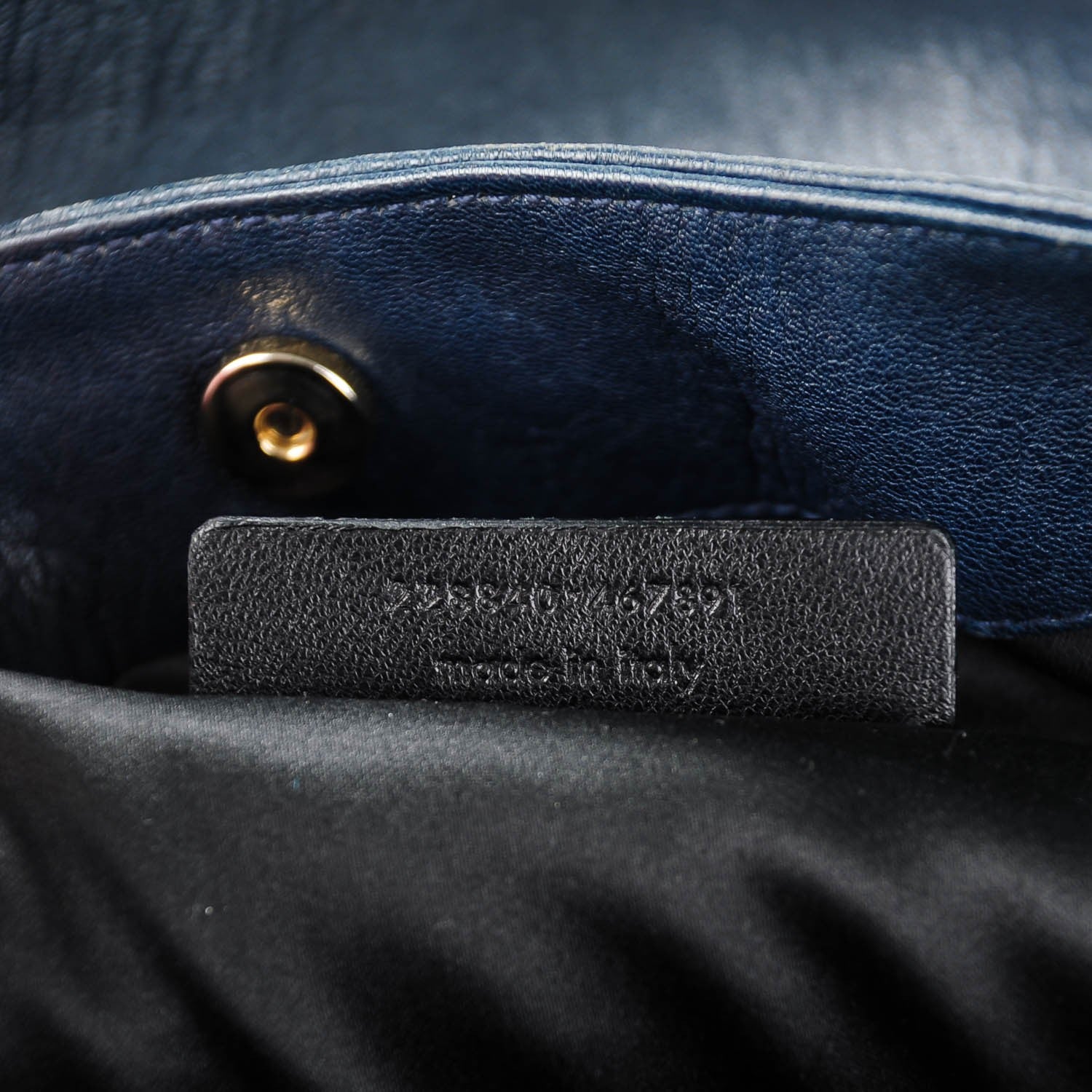 Saint Laurent Goatskin Large Roady Navy 7 of 7