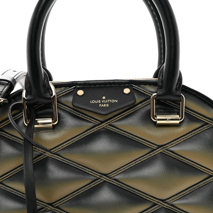 Louis Vuitton Lambskin Malletage Alma BB Black Beige 7 of 9