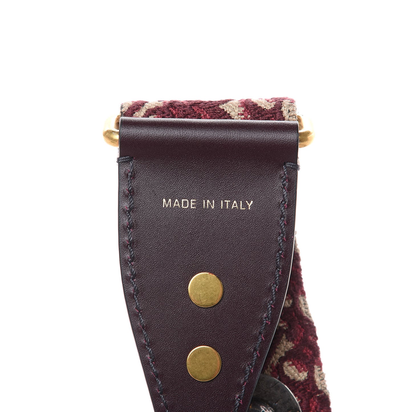 Oblique Studded Shoulder Strap Burgundy