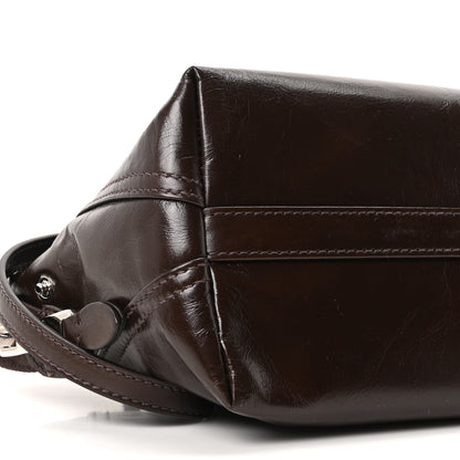 Miu Miu Vitello Shine Logo Embossed Bag Moro 8 of 9
