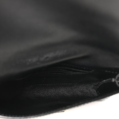 Burberry Signature Grain Calfskin Check Embossed Langley Crossbody Black 5 of 9