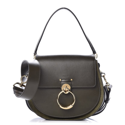 Chloe Calfskin Suede Large Tess Bag Deep Forest 1 of 10