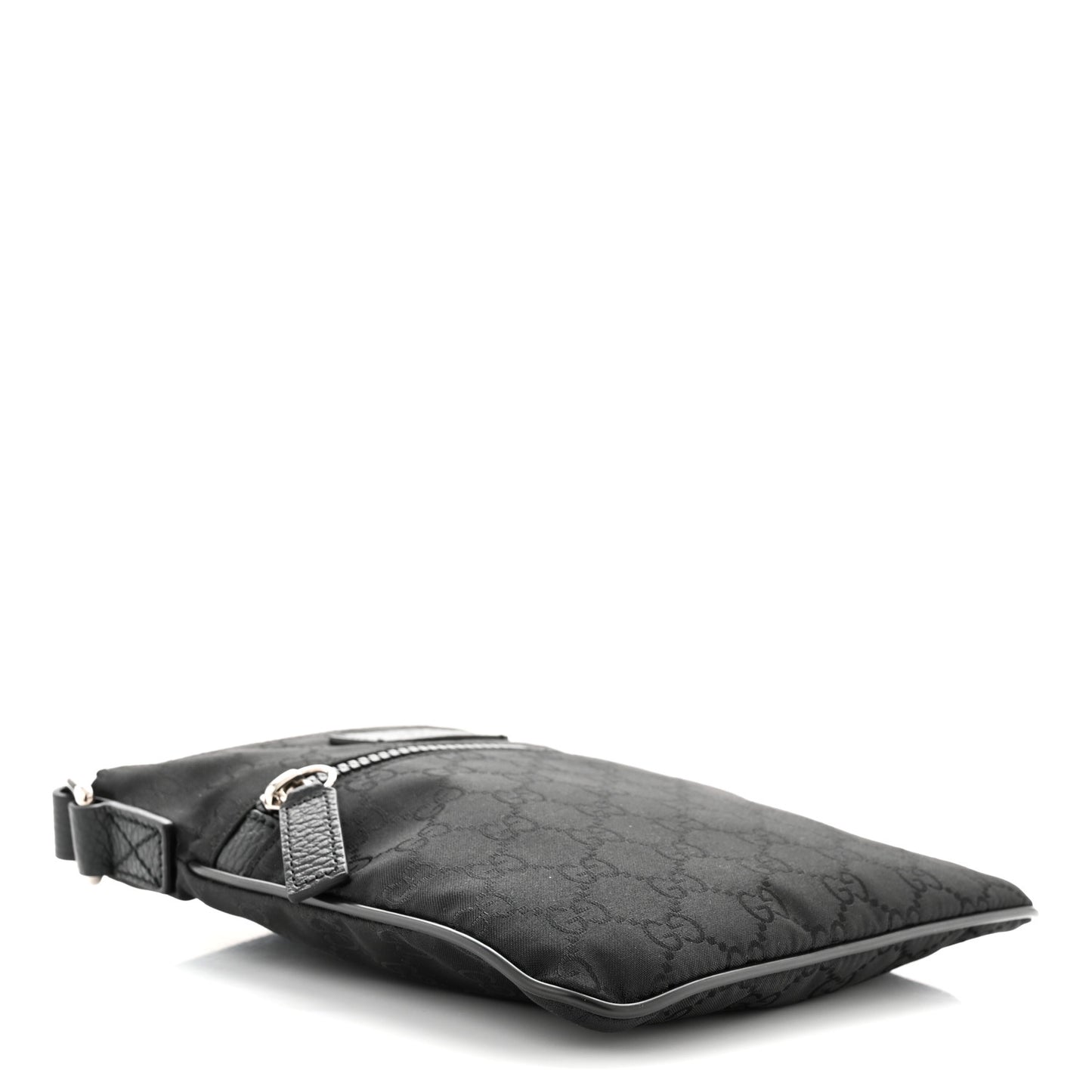 Nylon Monogram Mini Flat Messenger Bag Black