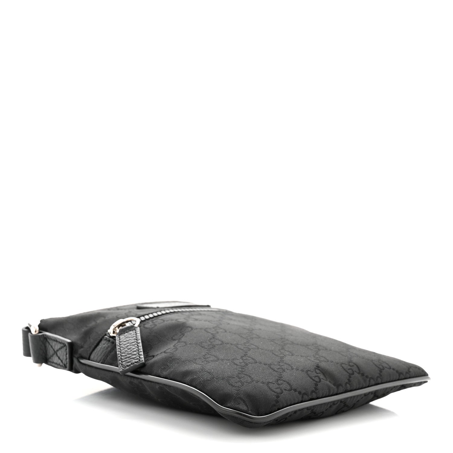 Gucci Nylon Monogram Mini Flat Messenger Bag Black 4 of 10