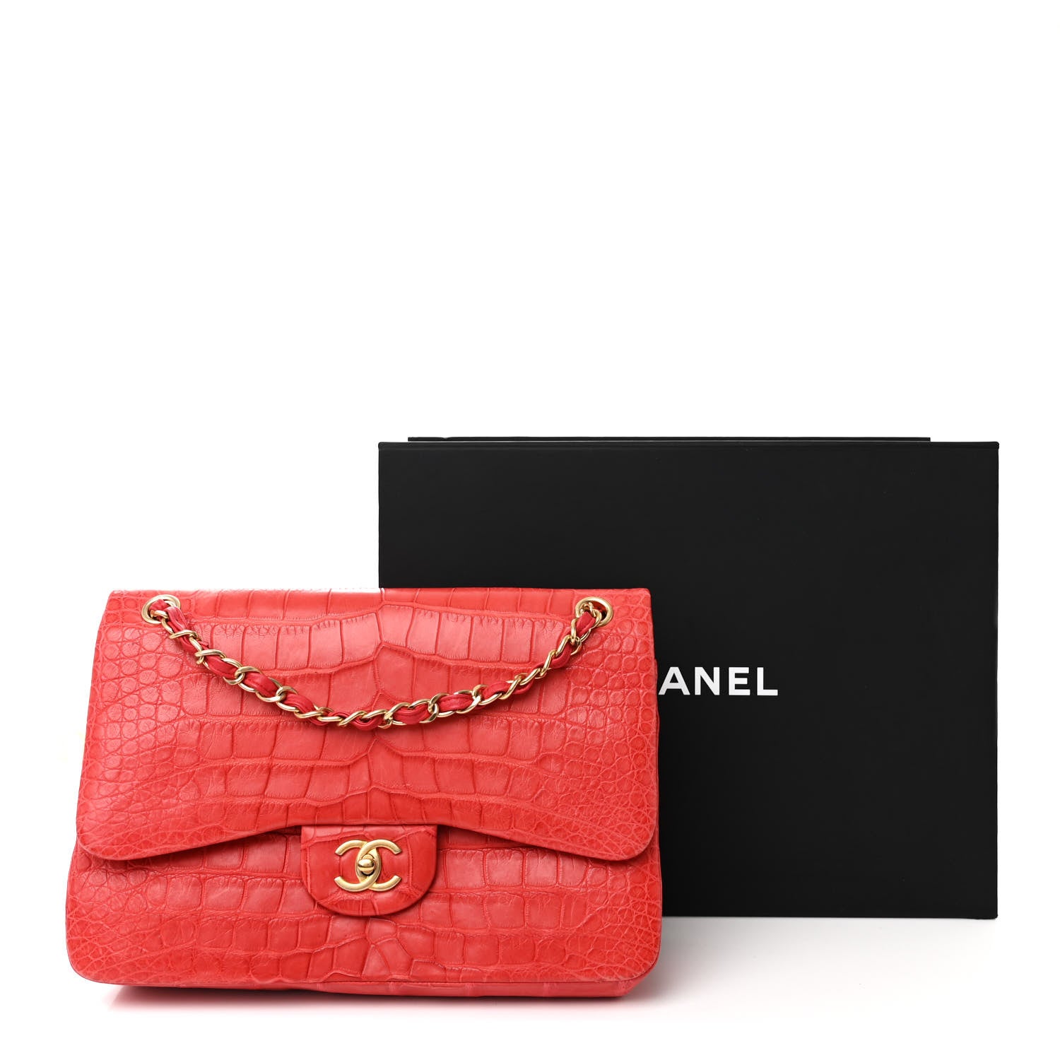Chanel Alligator Jumbo Double Flap Red 14 of 14
