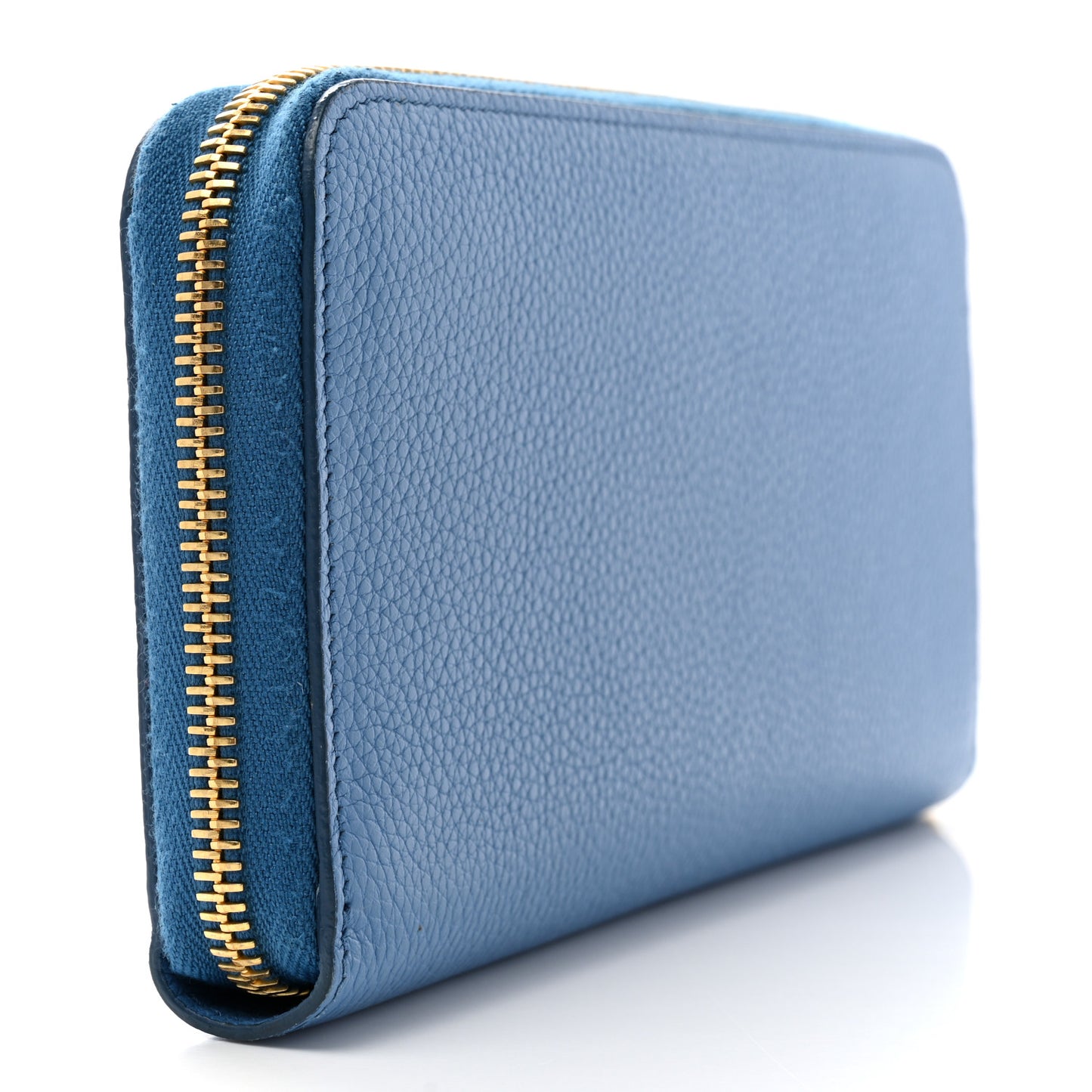 Vitello Daino Zip Around Wallet Cobalto