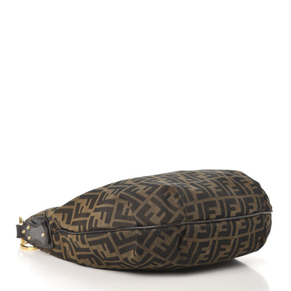 Fendi Zucca Cuoio Lucido Small Hobo Tobacco Moro 4 of 10