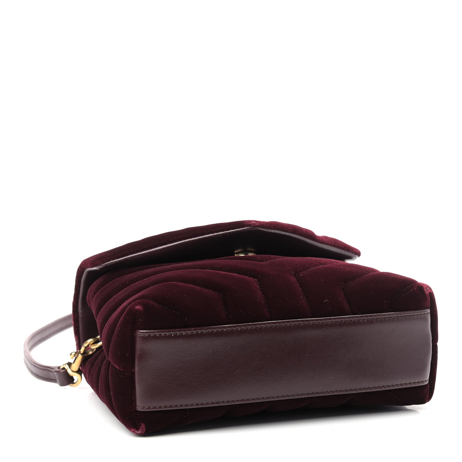 Saint Laurent Velvet Y Quilted Monogram Toy Loulou Crossbody Bag French Burgundy 4 of 9
