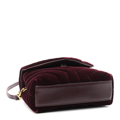 Saint Laurent Velvet Y Quilted Monogram Toy Loulou Crossbody Bag French Burgundy 4 of 9