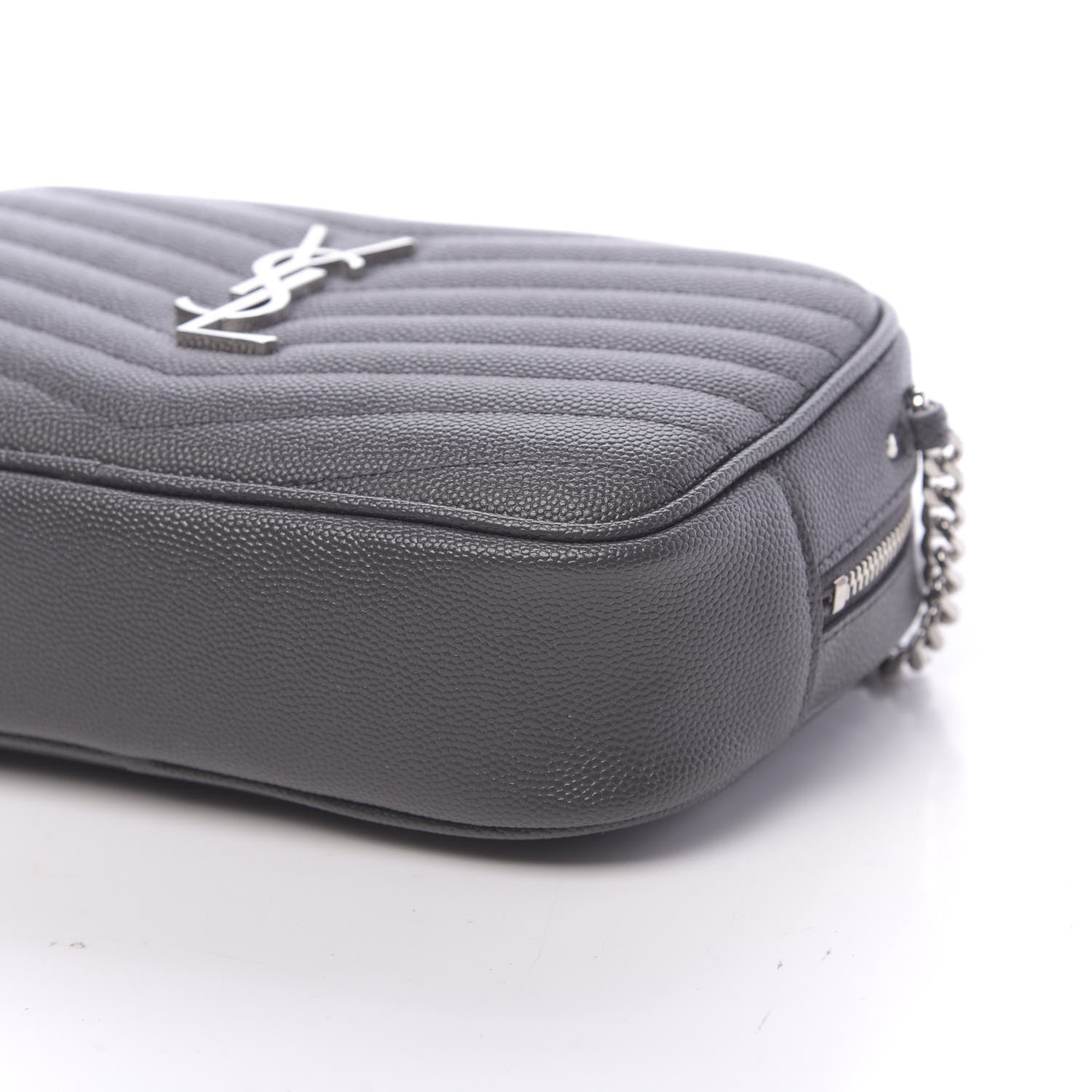 Saint Laurent Grain De Poudre Matelasse Monogram Mini Lou Camera Bag Asphalt 10 of 11