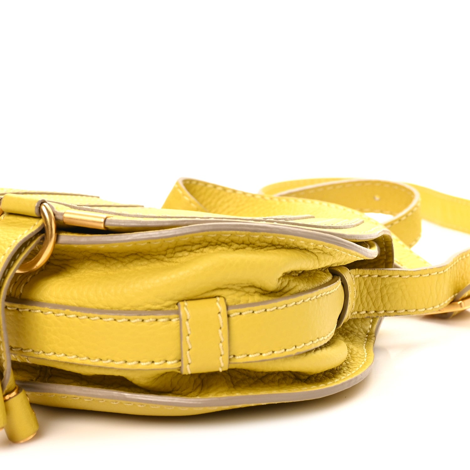 Chloe Calfskin Mini Marcie Round Crossbody Bag Neon Yellow Neon Yellow 9 of 9