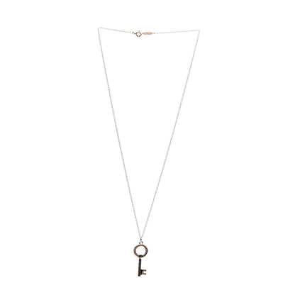 Tiffany 18K Rose Gold Modern Keys Open Round Key Pendant Necklace 2 of 7