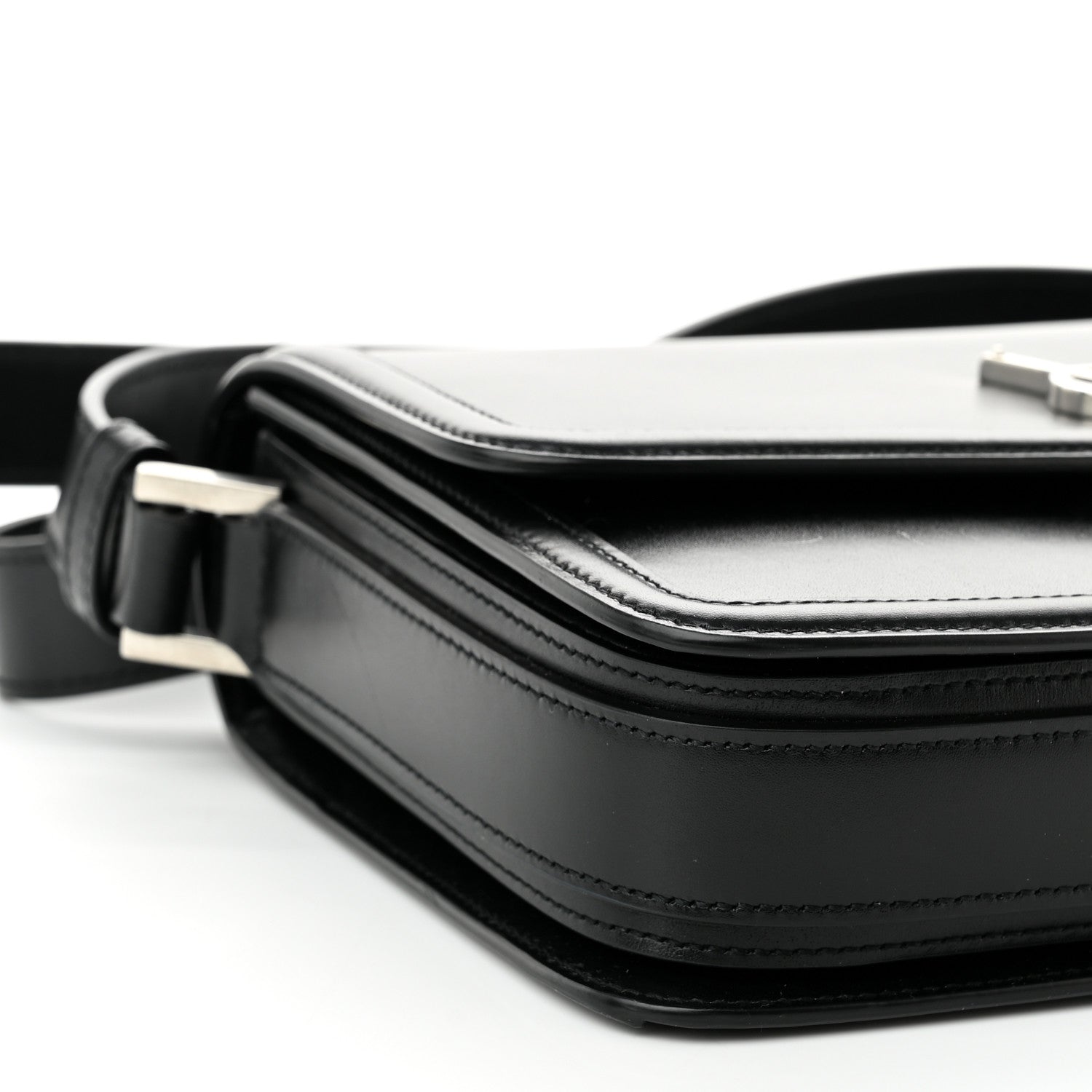 Saint Laurent Box Calfskin Monogram Medium Solferino Satchel Black 9 of 10