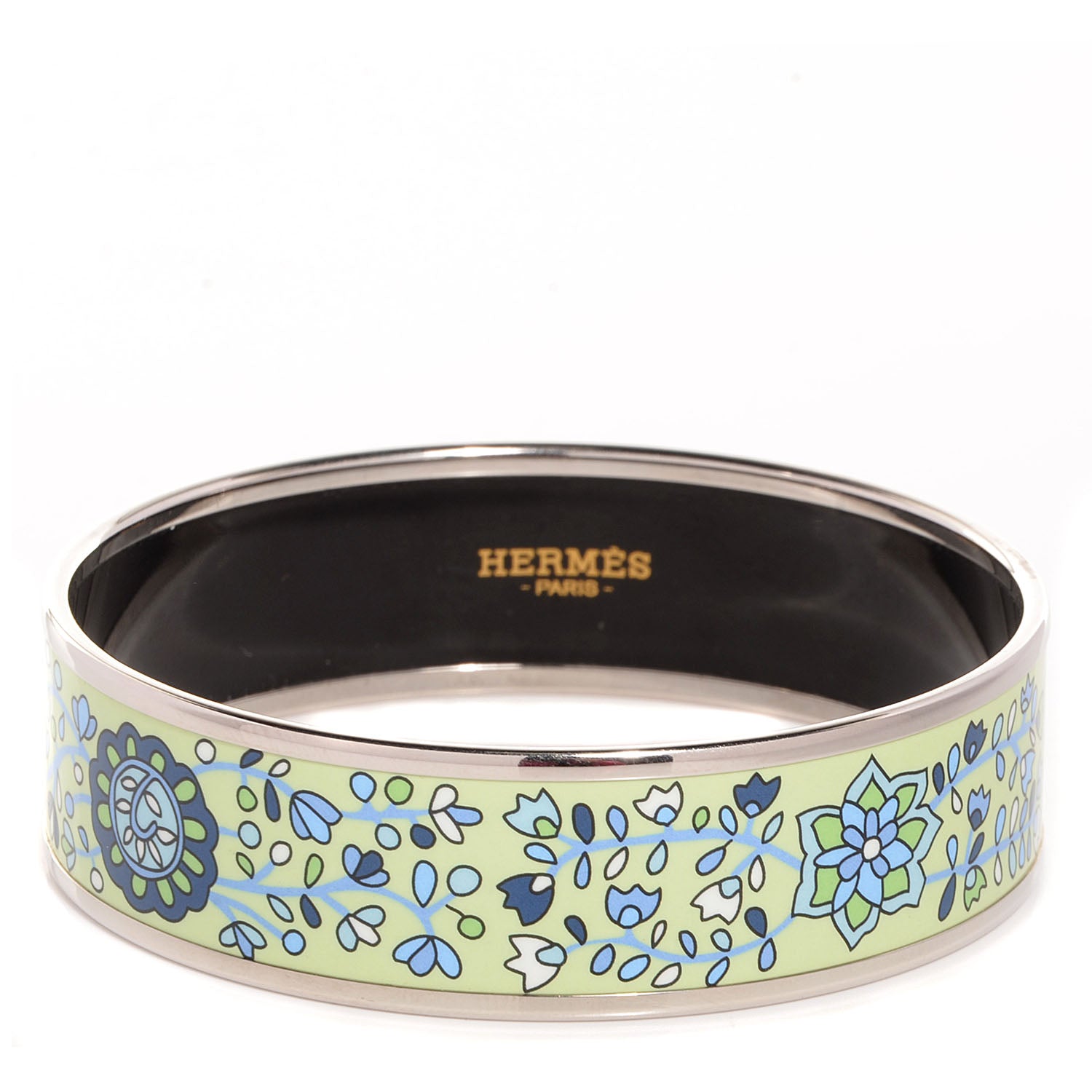 Hermes Enamel Printed Wide L'Arbre De Vie Bracelet Ciel Et Mer 65 1 of 5