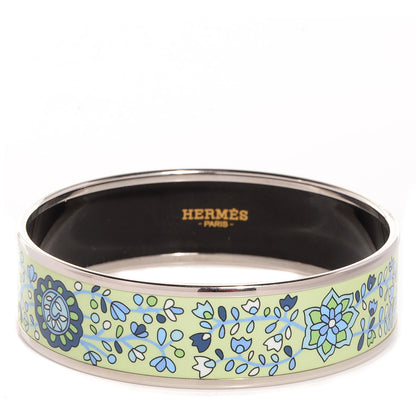 Hermes Enamel Printed Wide L'Arbre De Vie Bracelet Ciel Et Mer 65 1 of 5