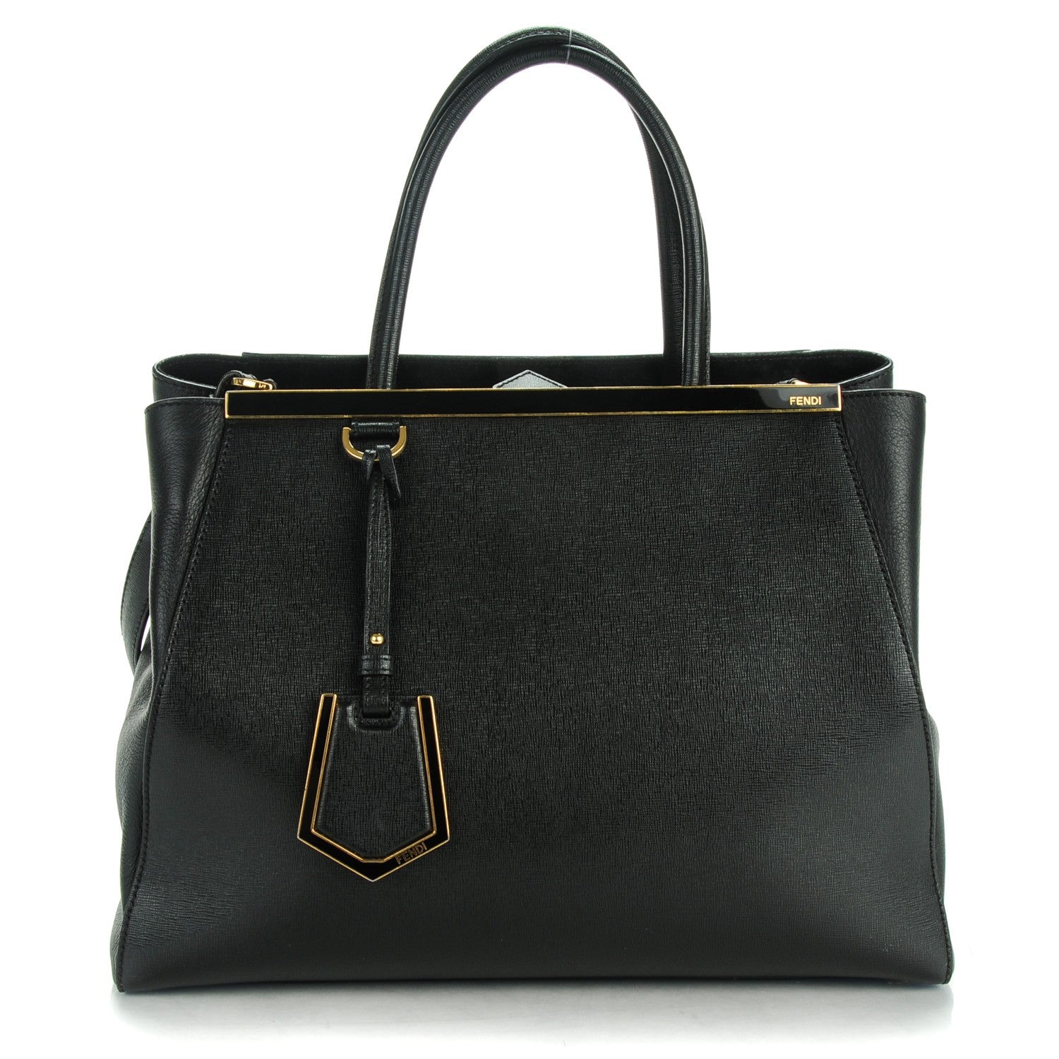 Fendi Vitello Elite Medium 2Jours Tote Black 1 of 9