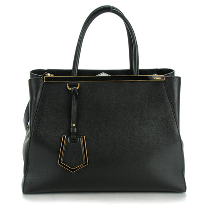 Fendi Vitello Elite Medium 2Jours Tote Black 1 of 9