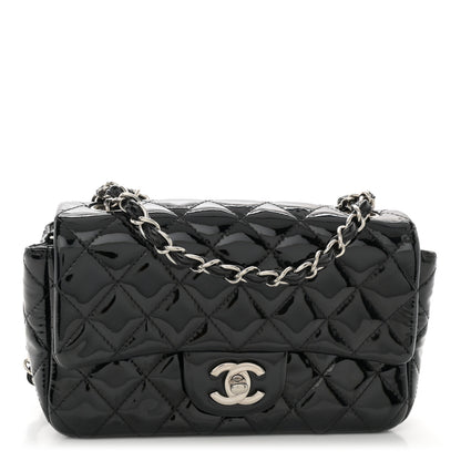 Chanel Patent Calfskin Quilted Mini Rectangular Flap Black 1 of 9