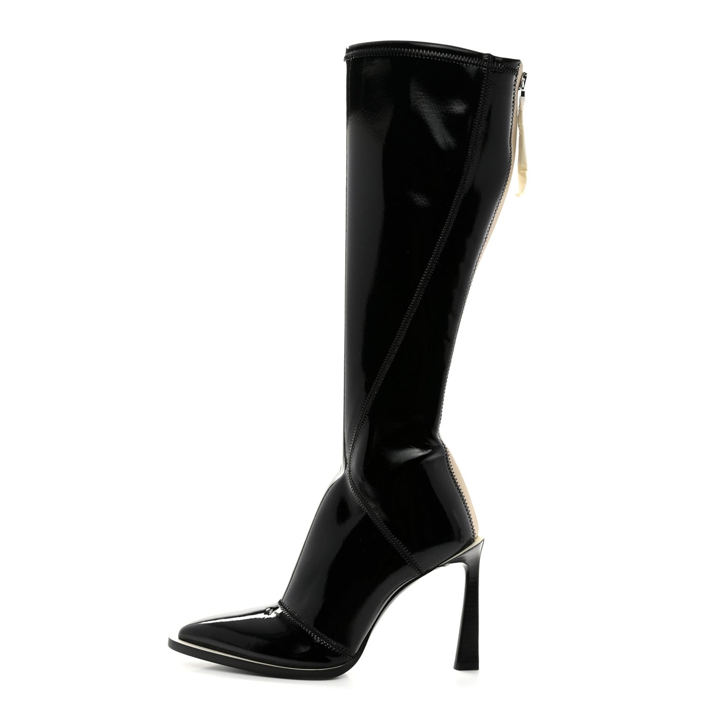 Glossy Neoprene FFrame Boots 37 Black