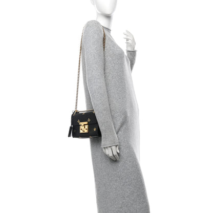 Gucci Grained Calfskin Bee Star Small Padlock Shoulder Bag Black 2 of 18