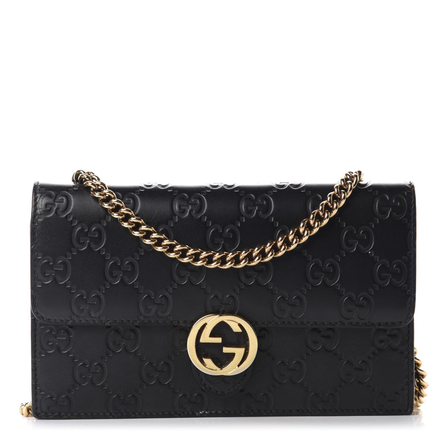 Gucci Guccissima Icon Chain Wallet Black 1 of 11