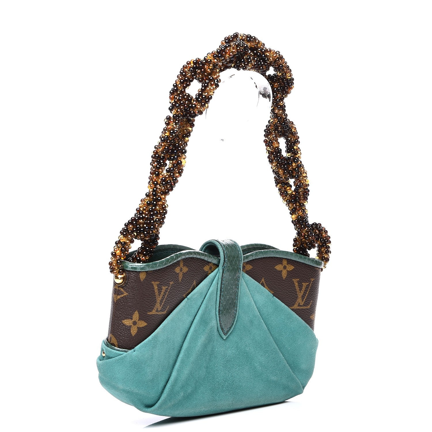 Louis Vuitton Monogram Python Suede Les Extraordinaires Draped Pochette 4 of 11