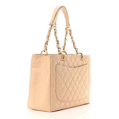 Chanel Caviar Quilted Grand Shopping Tote GST Beige Clair 3 of 17