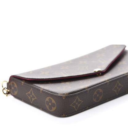 Louis Vuitton Monogram Pochette Felicie Chain Wallet Fuchsia 6 of 13