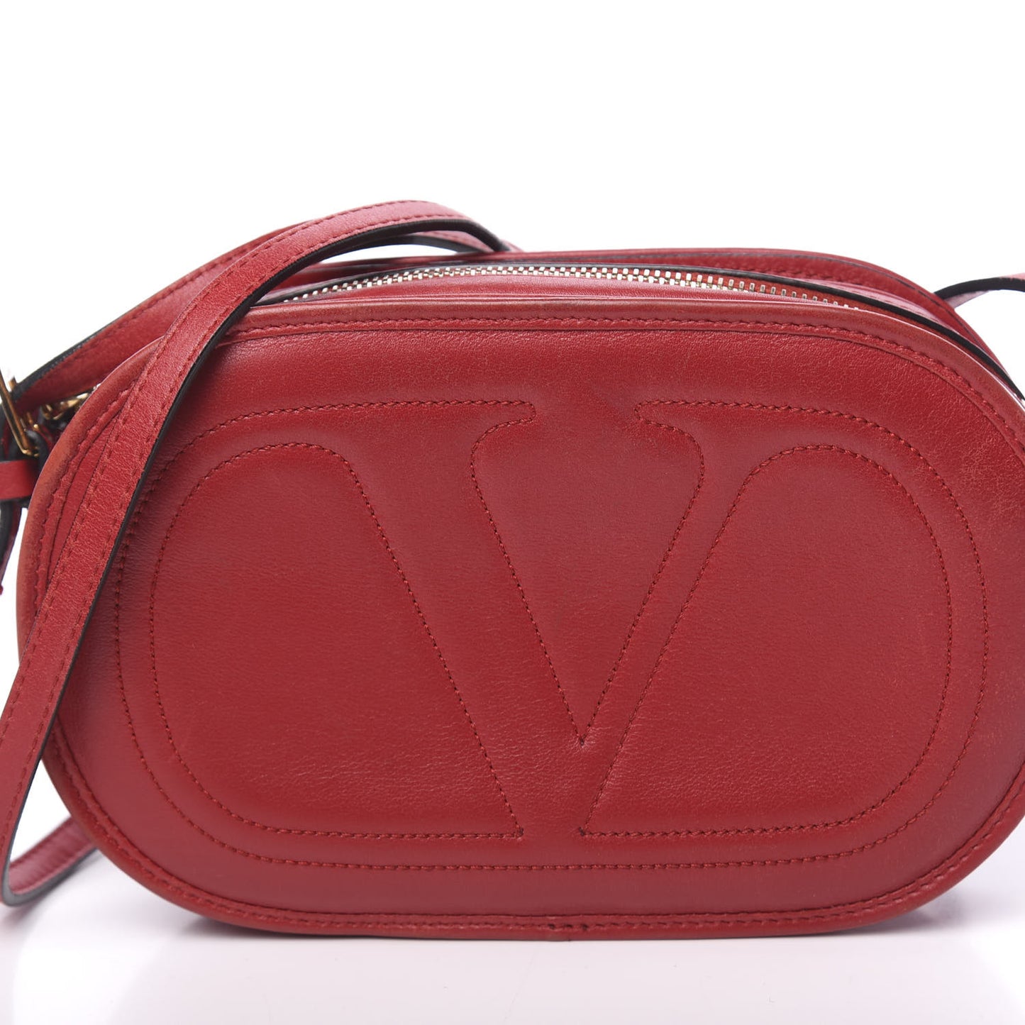 Vitello Small Logo Go Crossbody Bag Red
