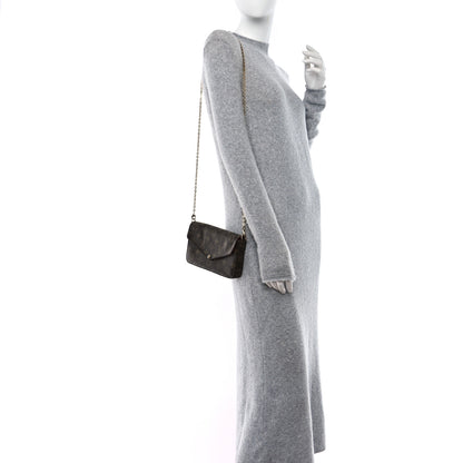 Louis Vuitton Damier Ebene Pochette Felicie Chain Wallet 2 of 10