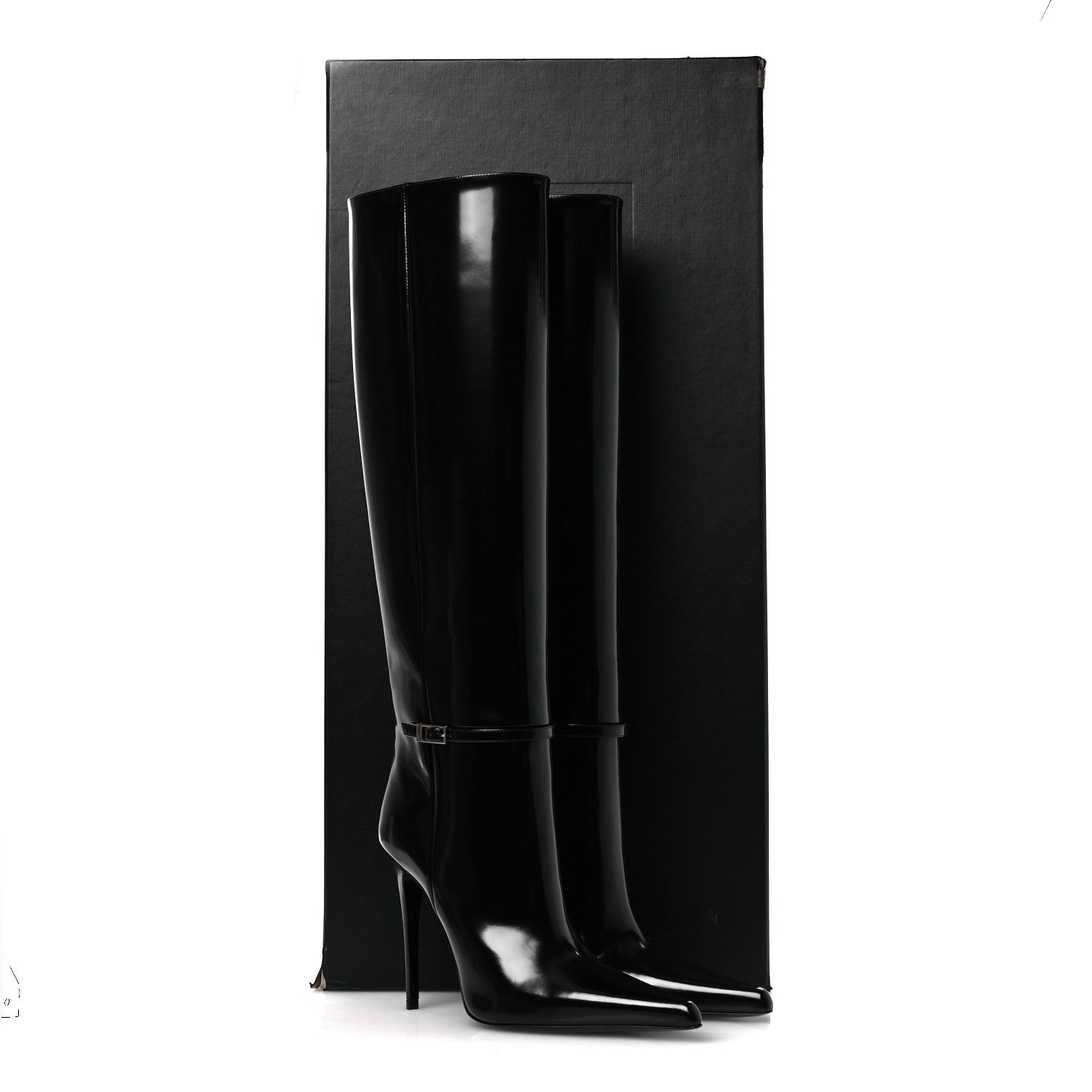 Saint Laurent Glazed Calfskin Vendome 110 Boots 40 Black 11 of 11