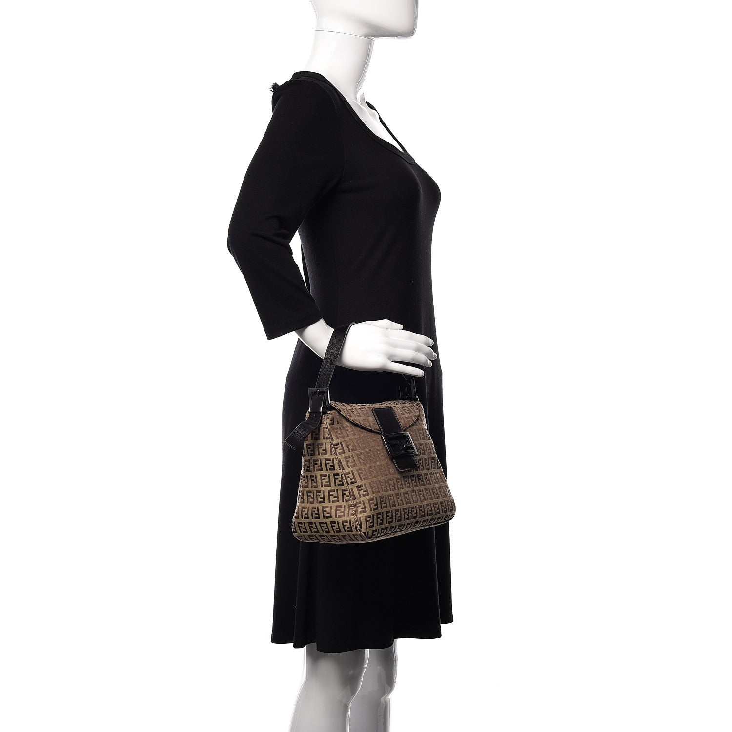 Fendi Zucchino Baguette Mogano Panna Brown 2 of 9