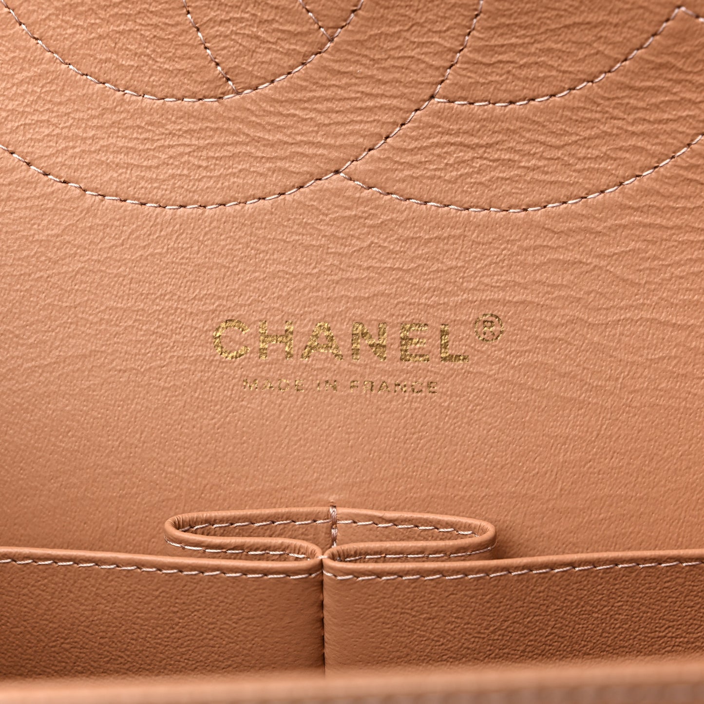 Caviar Quilted Jumbo Double Flap Beige