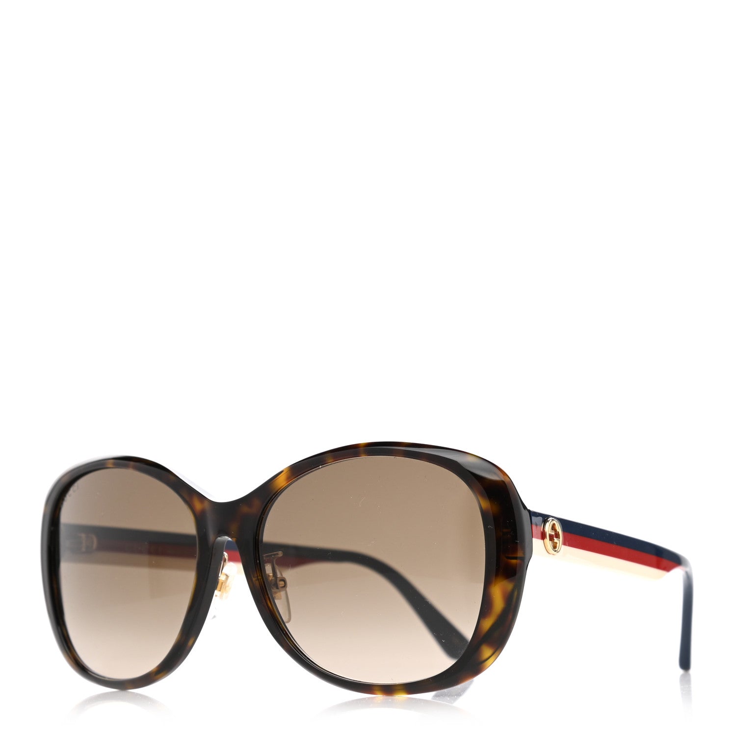 Gucci Acetate Round Eye GG Web Sunglasses GG0849SK Havana 1 of 10