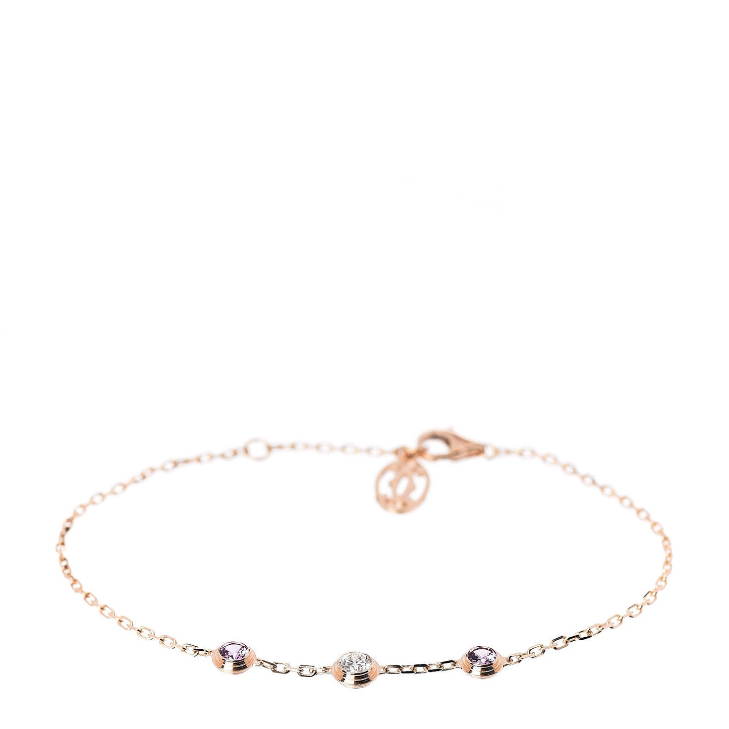 18K Pink Gold Diamond Pink Sapphire D'Amour Bracelet