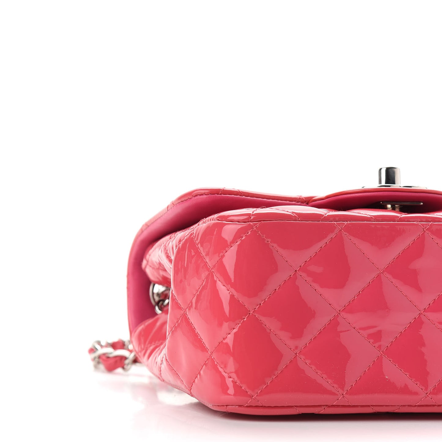 Patent Quilted Mini Square Flap Pink