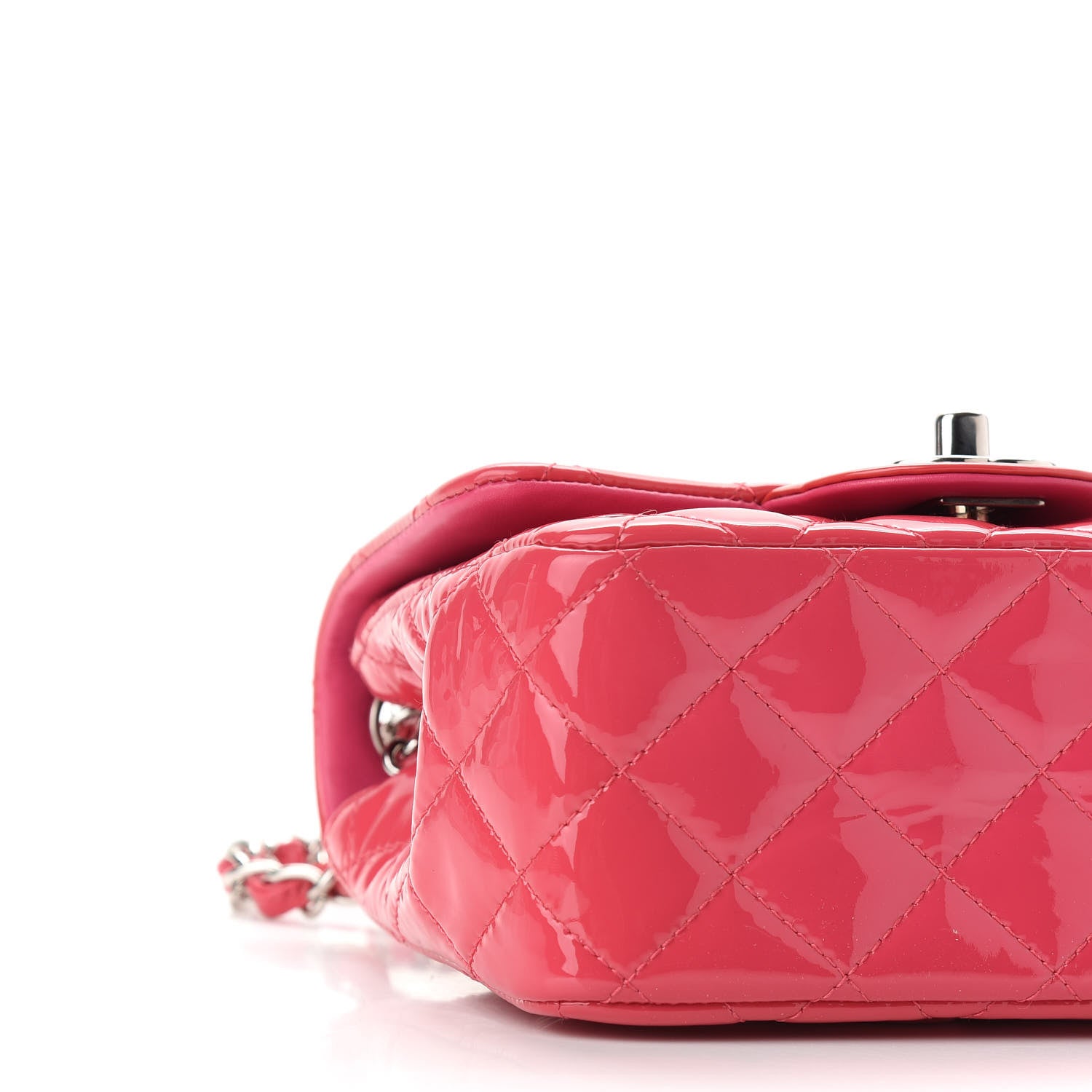 Chanel Patent Quilted Mini Square Flap Pink 7 of 8