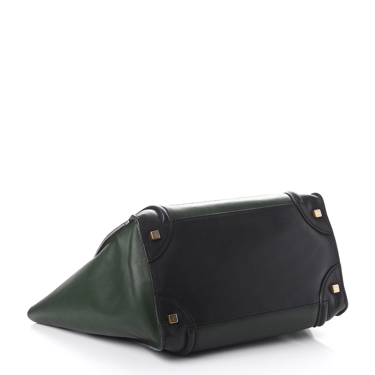 Celine Smooth Calfskin Mini Bi-Color Luggage Forest Black 4 of 18