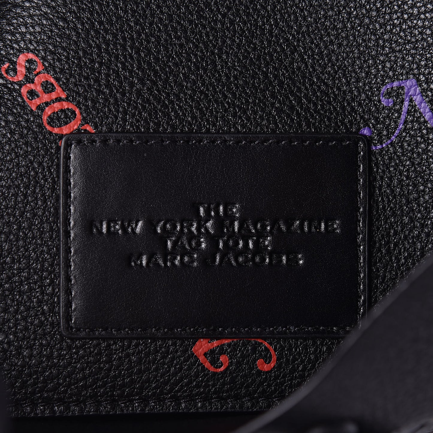 X New York Magazine Grained Calfskin The Tag Tote Black