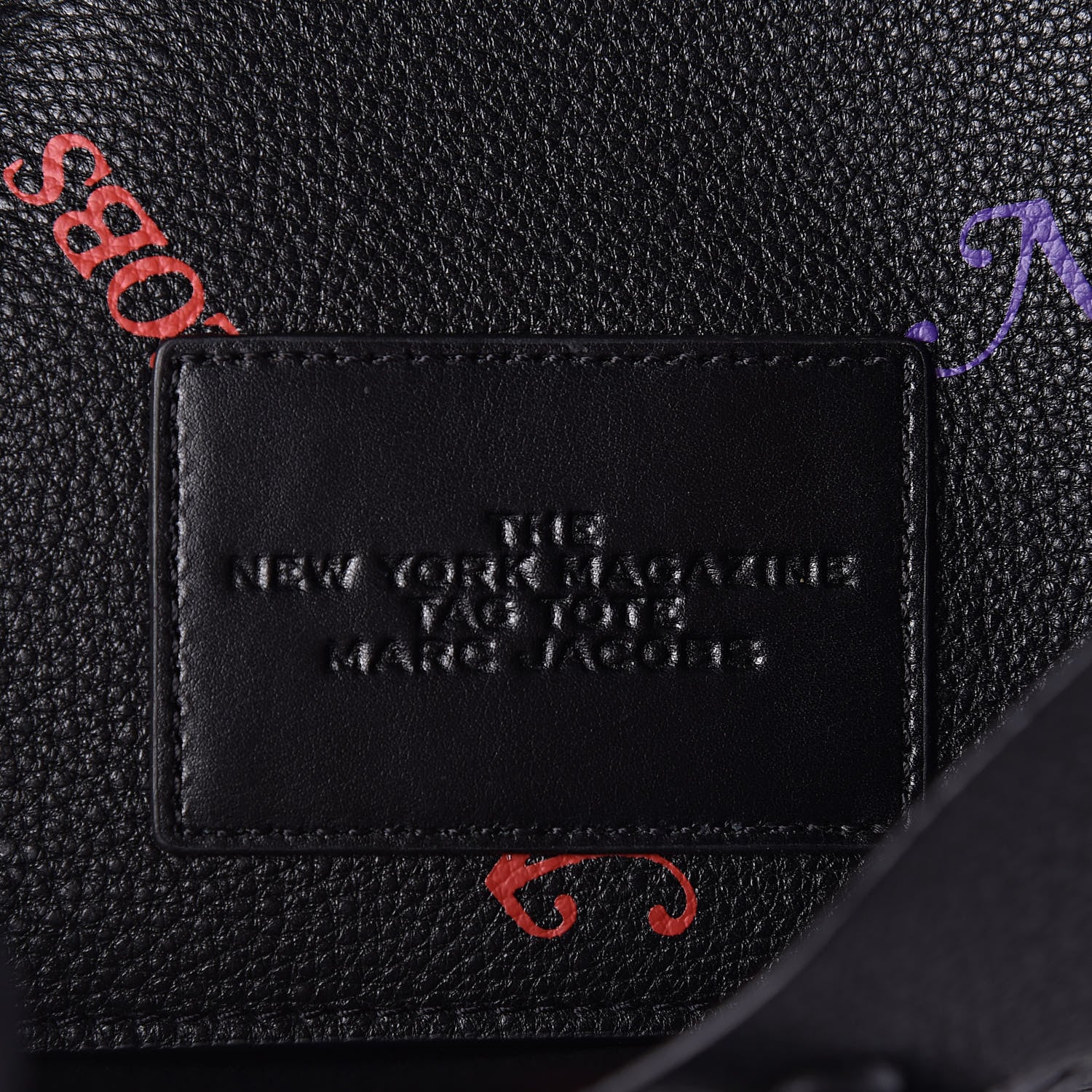 Marc Jacobs X New York Magazine Grained Calfskin The Tag Tote Black 7 of 9
