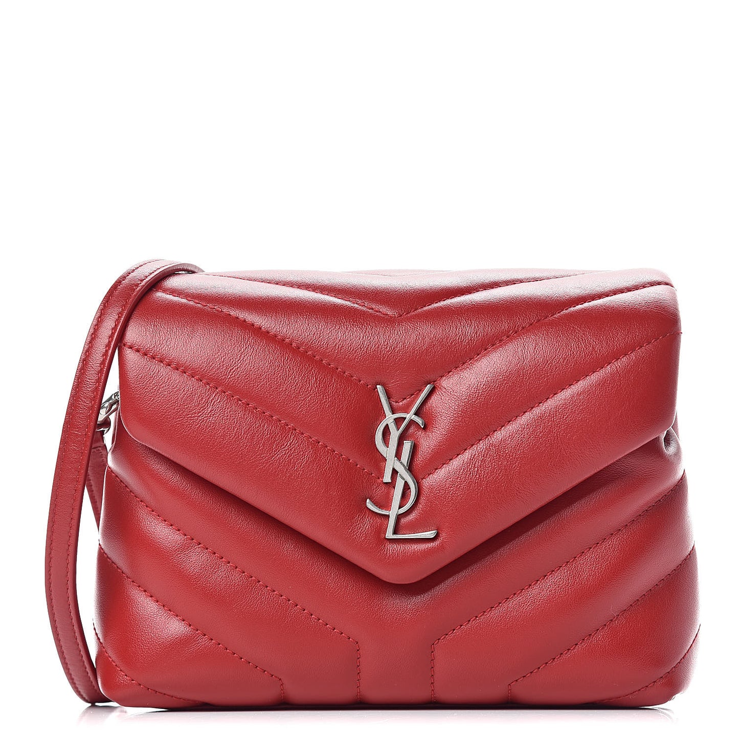 Calfskin Y Quilted Monogram Toy Loulou Crossbody Bag Red